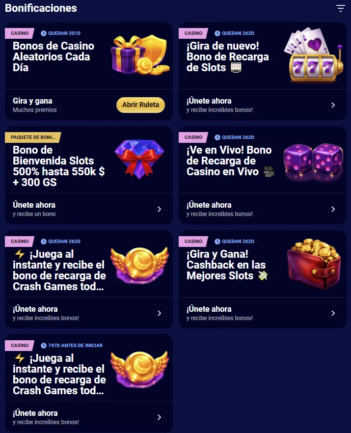 Bonos para jugadores de Spinay Casino