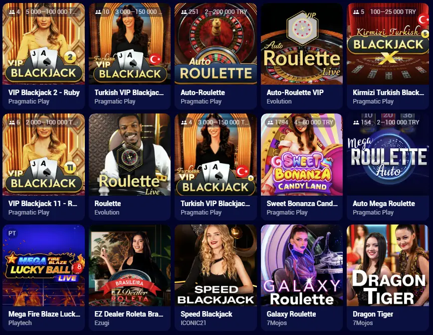 Juegos de mesa con crupier en vivo en Spinay Casino